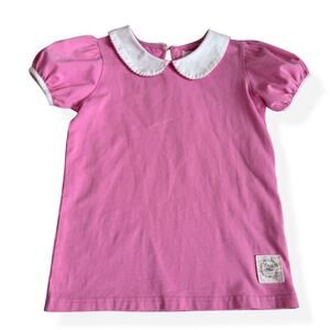 Olive Mae Pink Peter Pan Puff Sleeve Top Girls 7/8